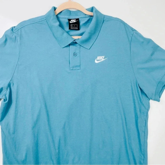 NIKE Light Blue Cotton Short  Sleeve Polo‎ Shirt Size XL - Picture 3 of 6